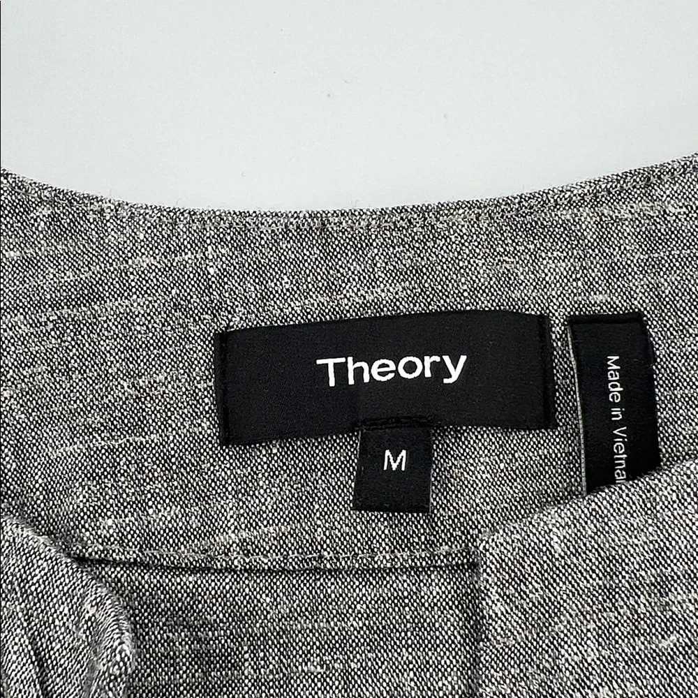 Theory‎ Sharkskin Short-Sleeve Shift Dress office career neutral minimal